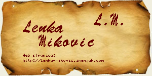 Lenka Miković vizit kartica